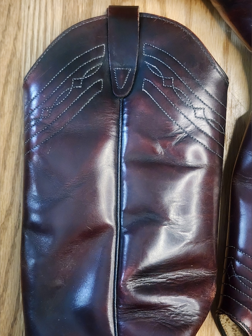 Leather Vintage Cowboy Boots Cherry Men Size 7 Concert Festival Country Bohemian - Picture 5 of 12
